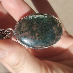 New Indian Moss 925 Silver Pendant.